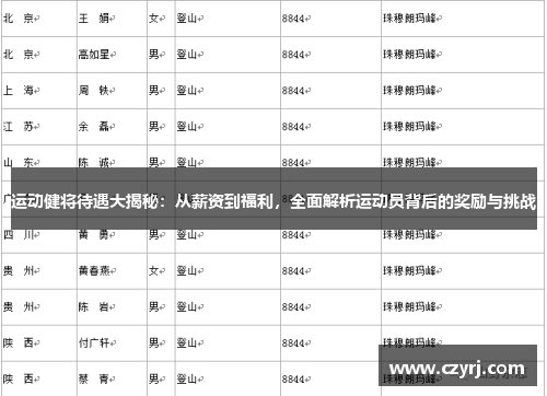 运动健将待遇大揭秘：从薪资到福利，全面解析运动员背后的奖励与挑战